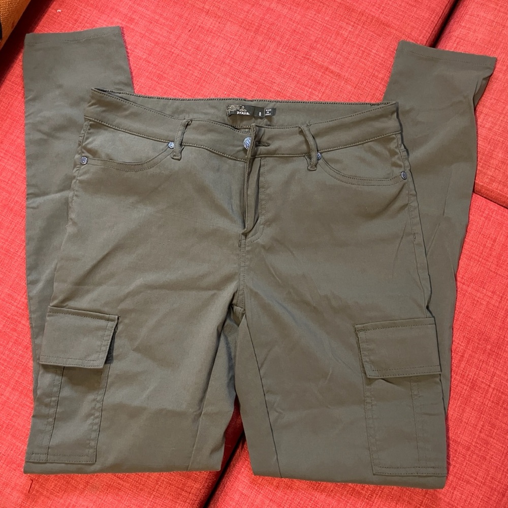Prana meme low rise green cargo pants size 8